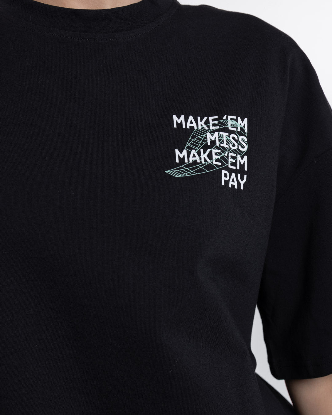 Women's Make 'Em Miss Oversized T-Shirt - Black | BOXRAW