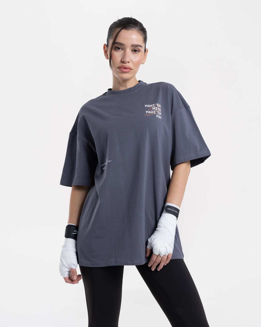 Make 'Em Miss Oversized T-Shirt - Charcoal
