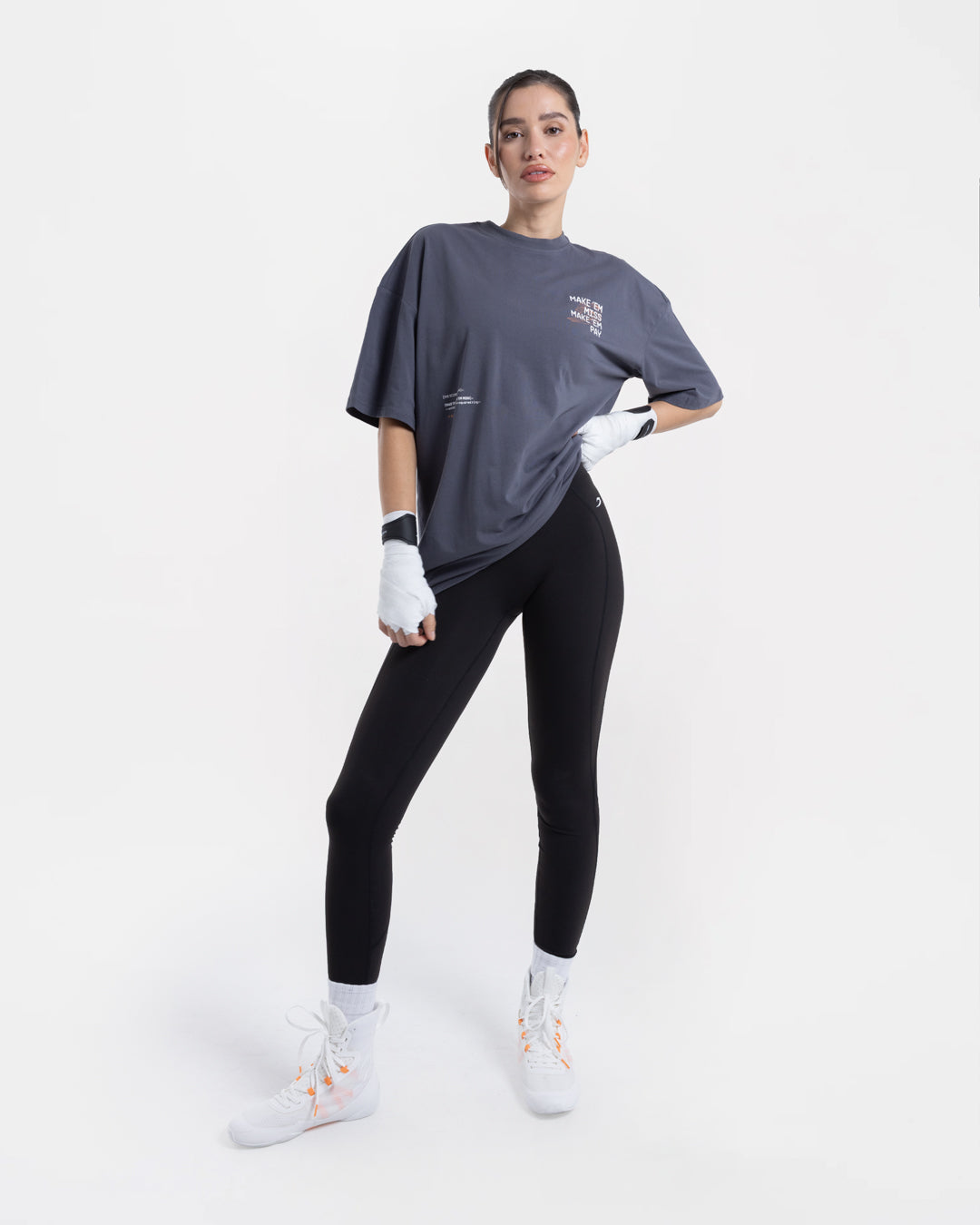 Make 'Em Miss Oversized T-Shirt - Charcoal