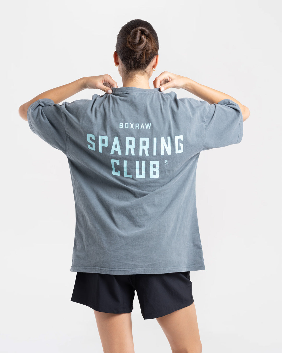 Women's Sparring Club Oversized T-Shirt - Washed Charcoal | BOXRAW