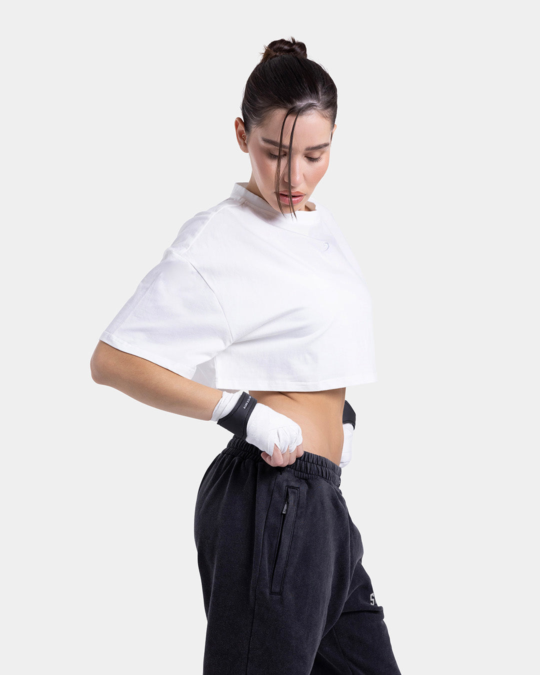 Strike Oversized Cropped T-Shirt - White