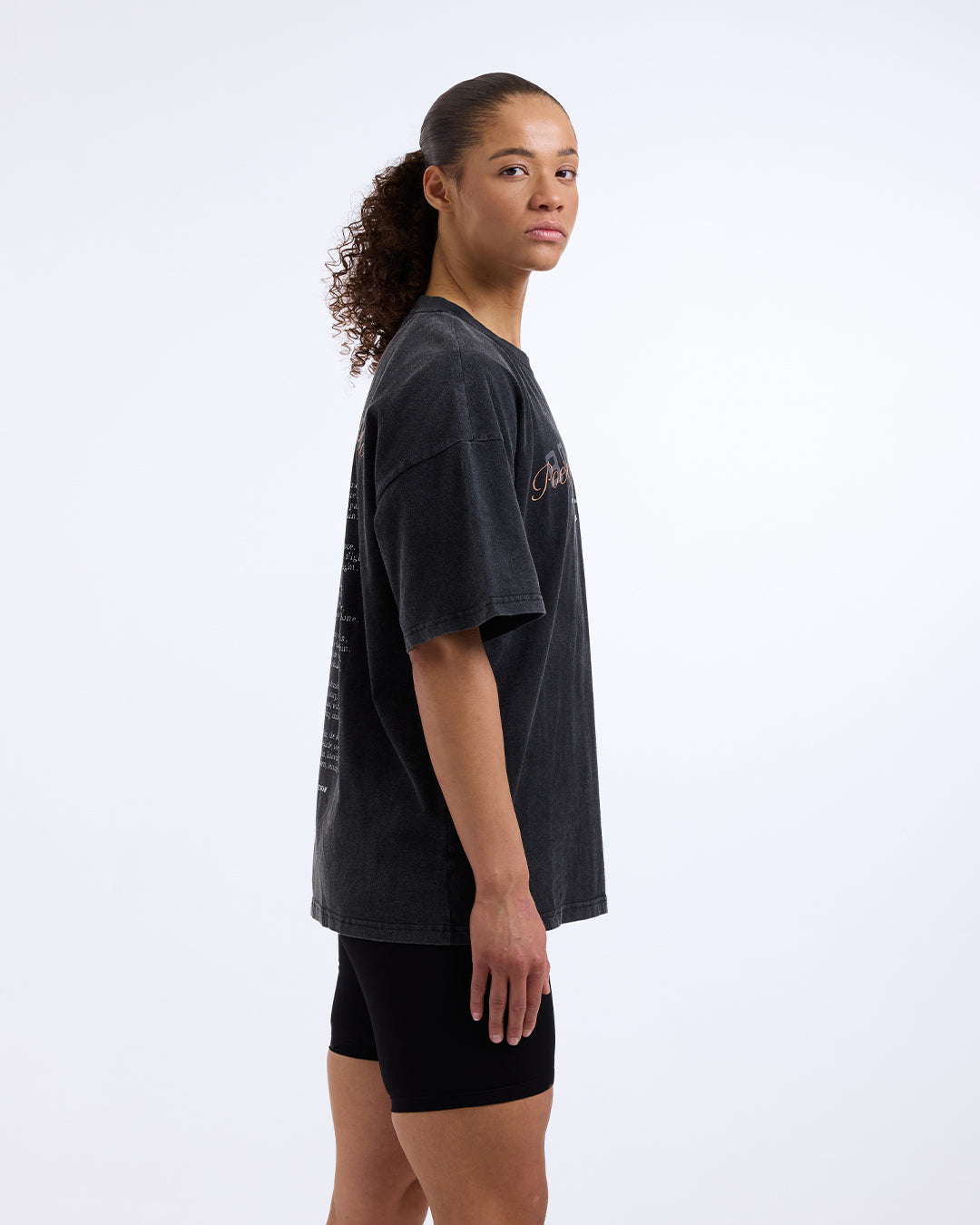 Poetry In Motion Oversized T-Shirt - Washed Black