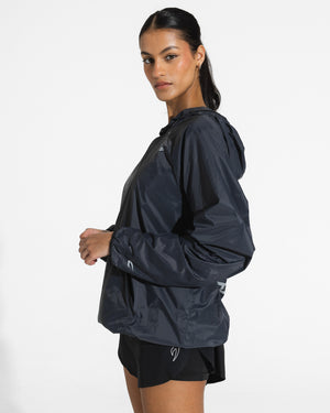 Genaro Oversized Windbreaker Hoodie - Charcoal