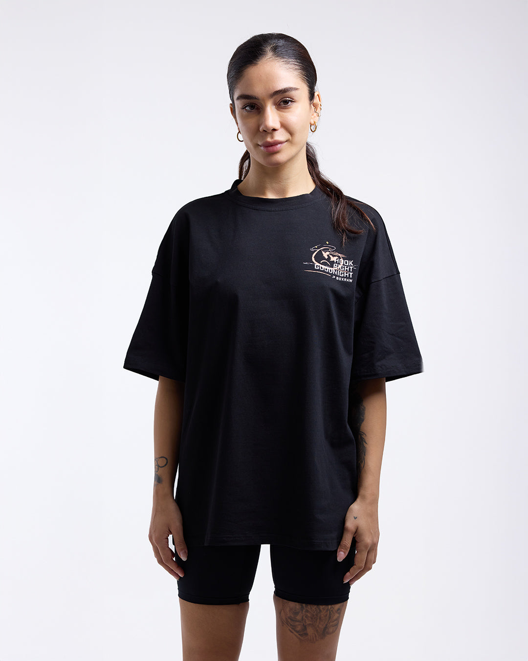 Women's Hook Right Goodnight Oversized T-Shirt - Black | BOXRAW