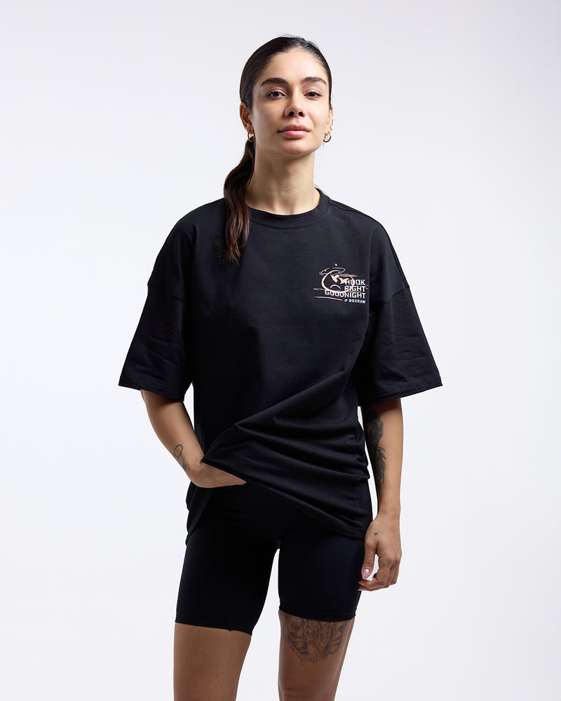 Hook Right Goodnight Oversized T-Shirt - Black