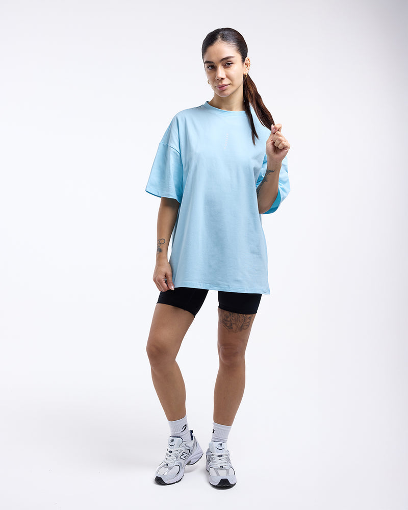 Lineal Oversized T-Shirt - Baby Blue