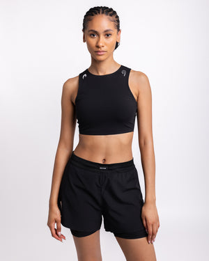 Tunero Racer Sports Bra - Black