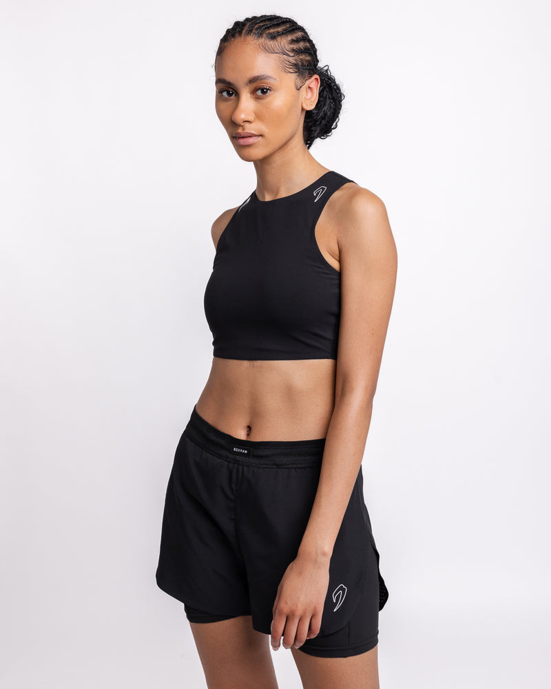 Tunero Racer Sports Bra - Black