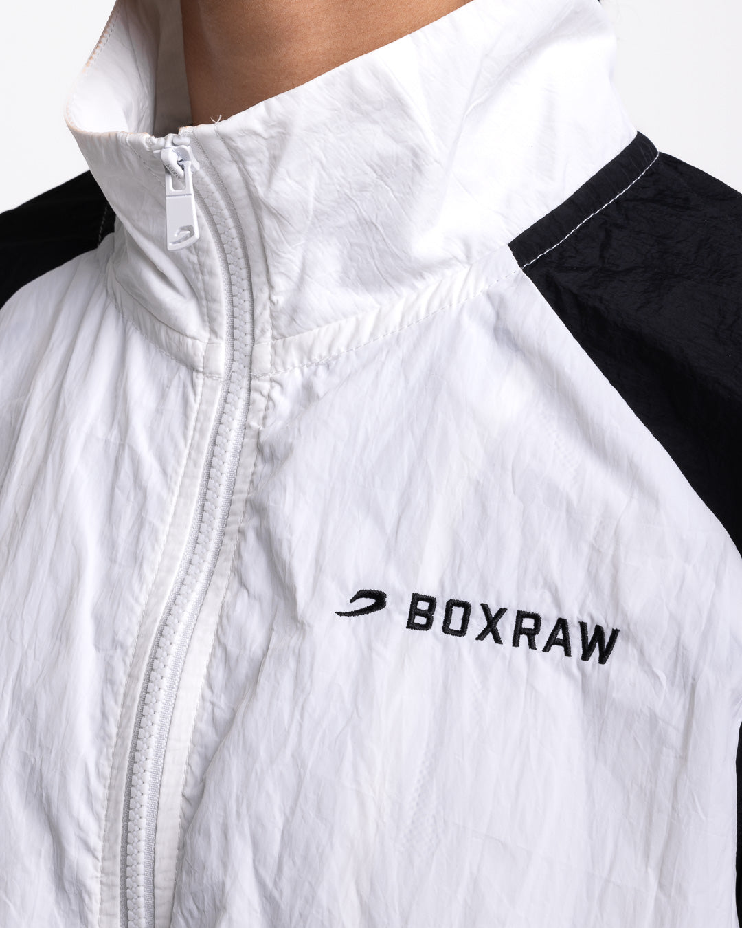Womens Tunero Track Jacket - White/Black | BOXRAW