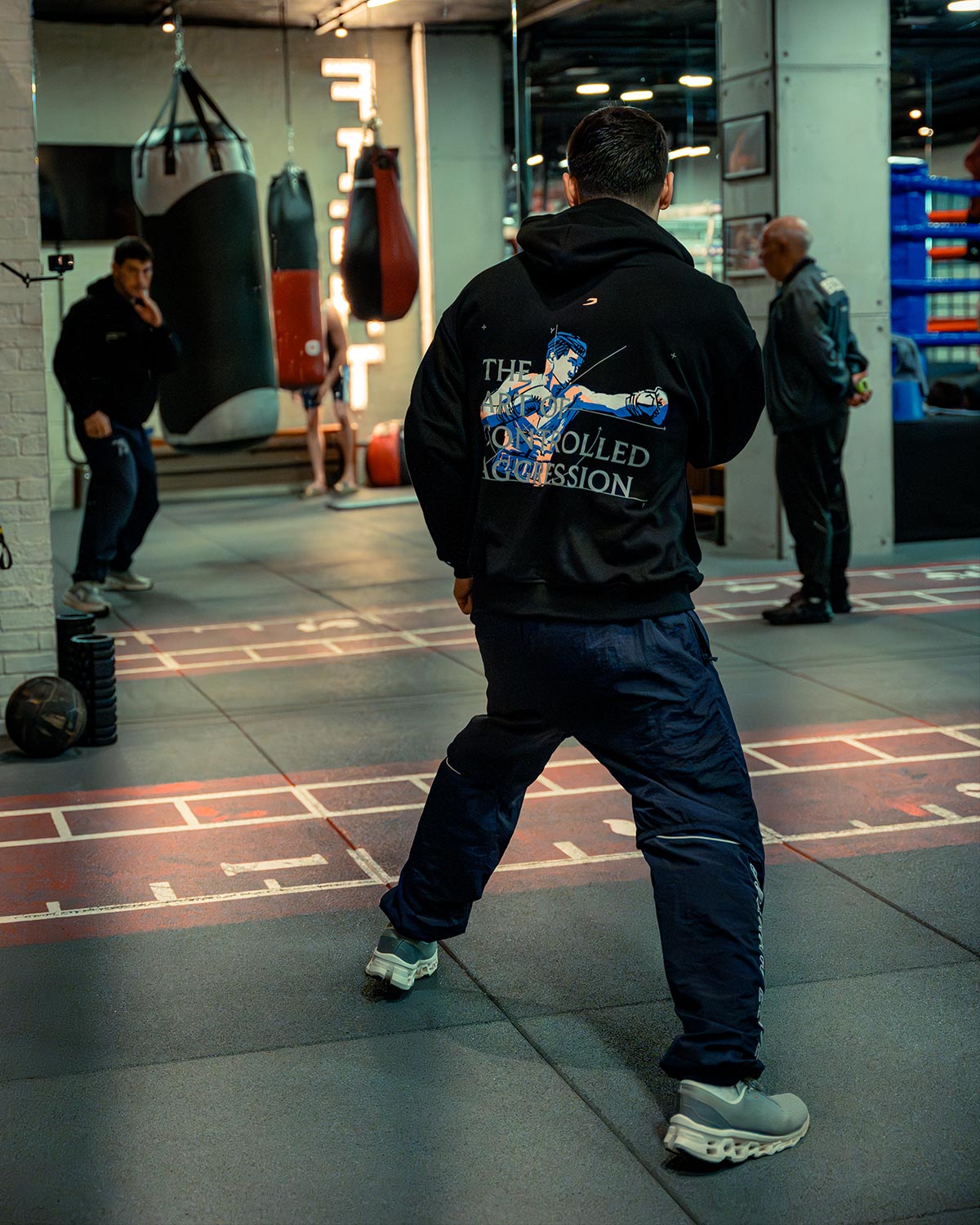 Bivol x BOXRAW Controlled Aggression Oversized Hoodie - Black | BOXRAW