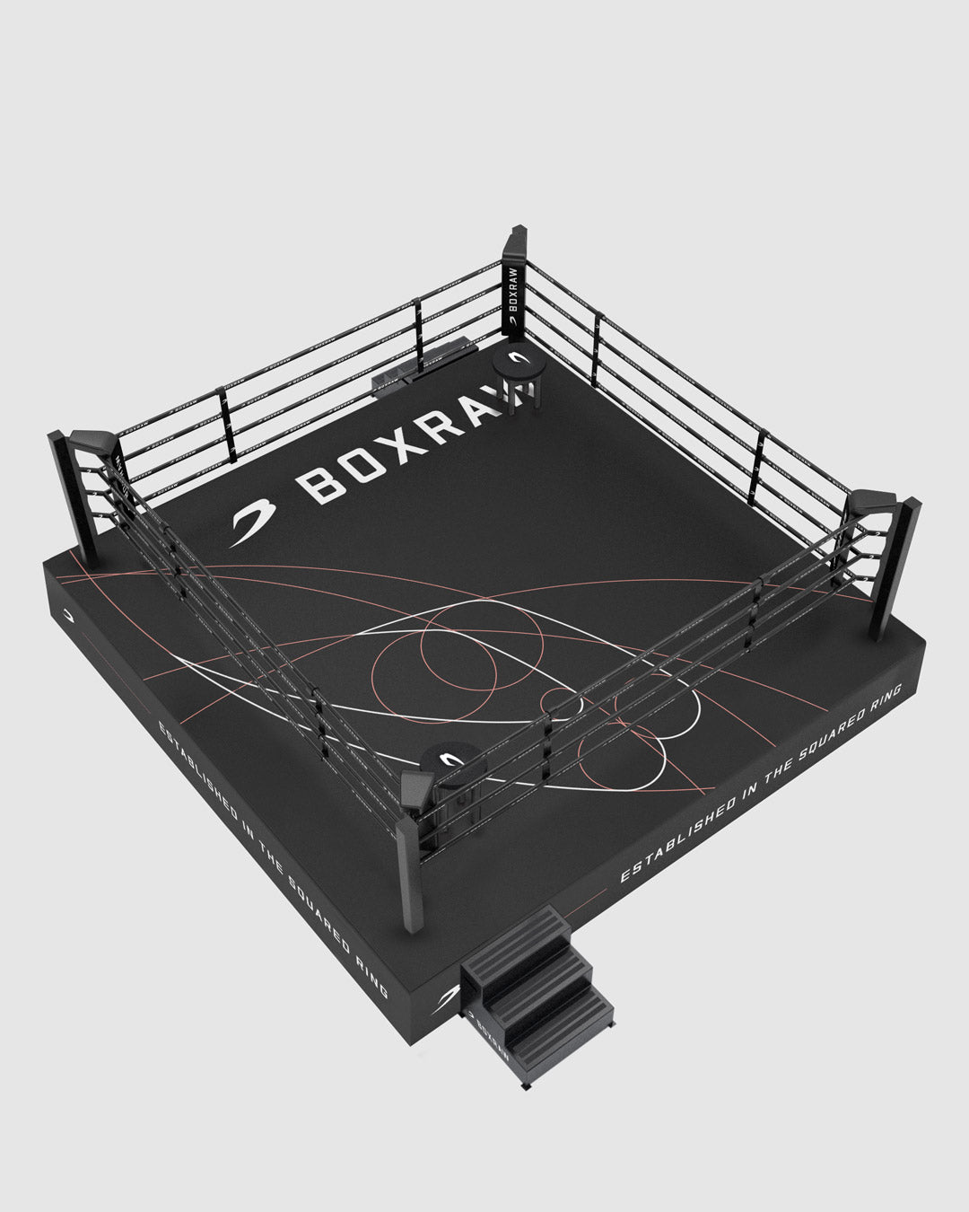 BOXRAW 36" Competition Boxing Ring - Black/Golden Ratio