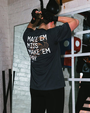 Make 'Em Miss Oversized T-Shirt - Charcoal