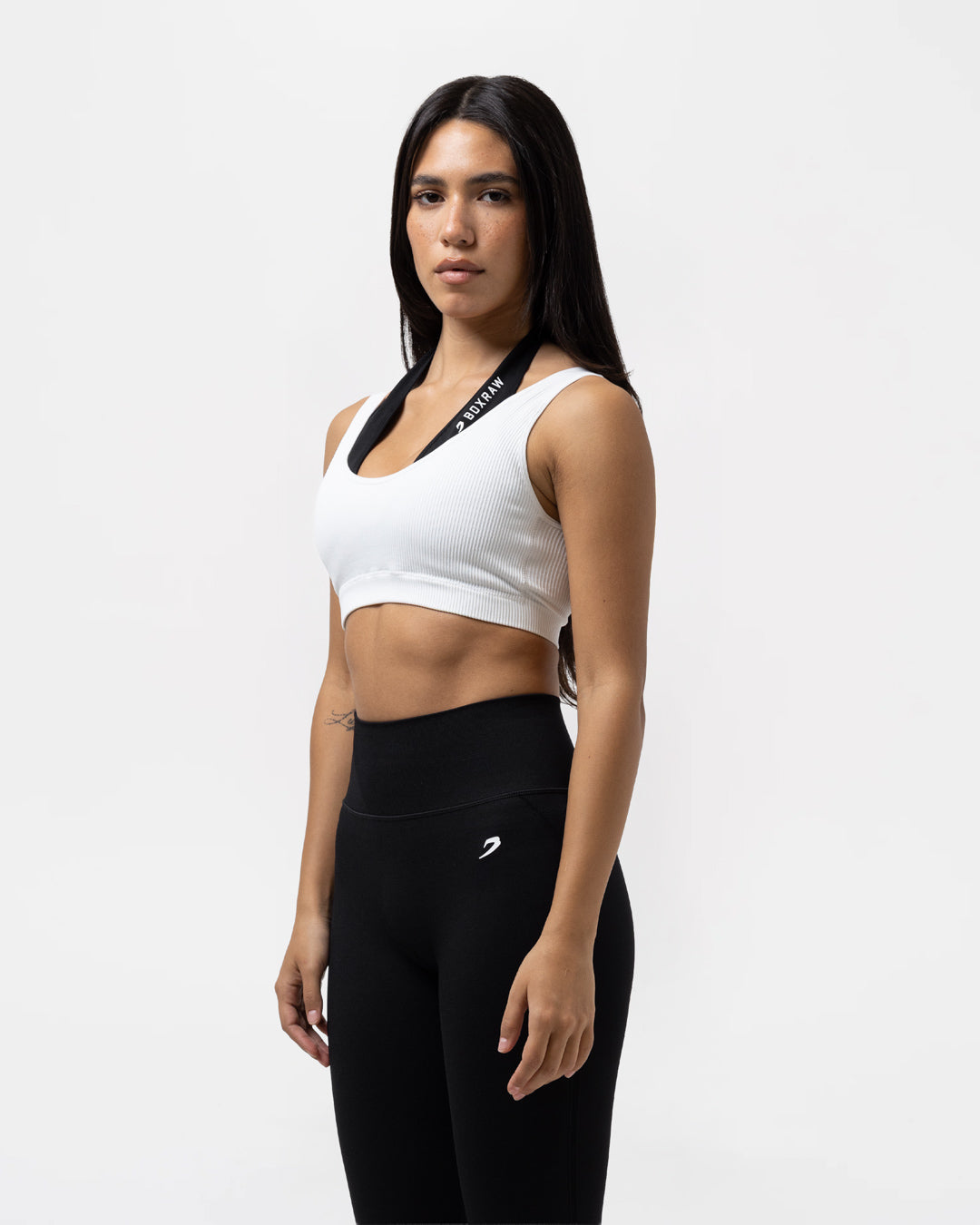 Giselle Seamless Double Layer Sports Bra - White/Black