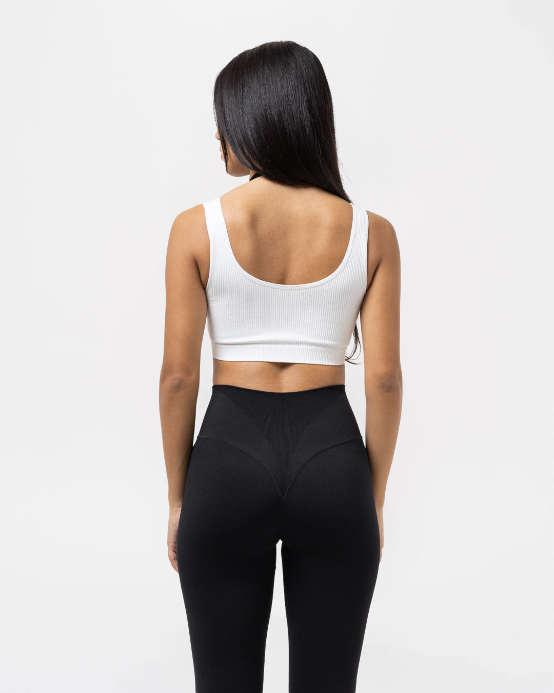 Giselle Seamless Double Layer Sports Bra - White/Black