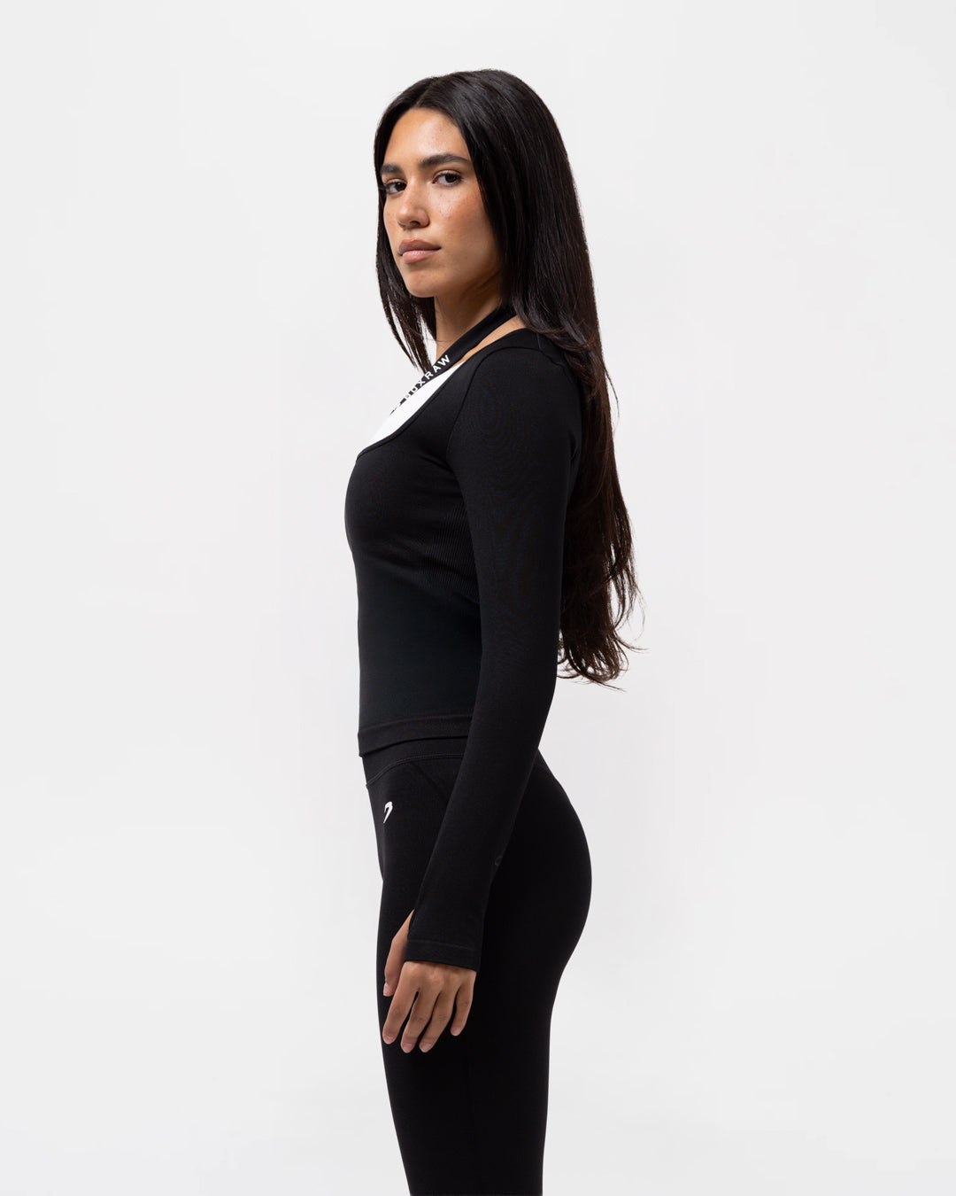 Giselle Seamless Long Sleeve T-Shirt - Black