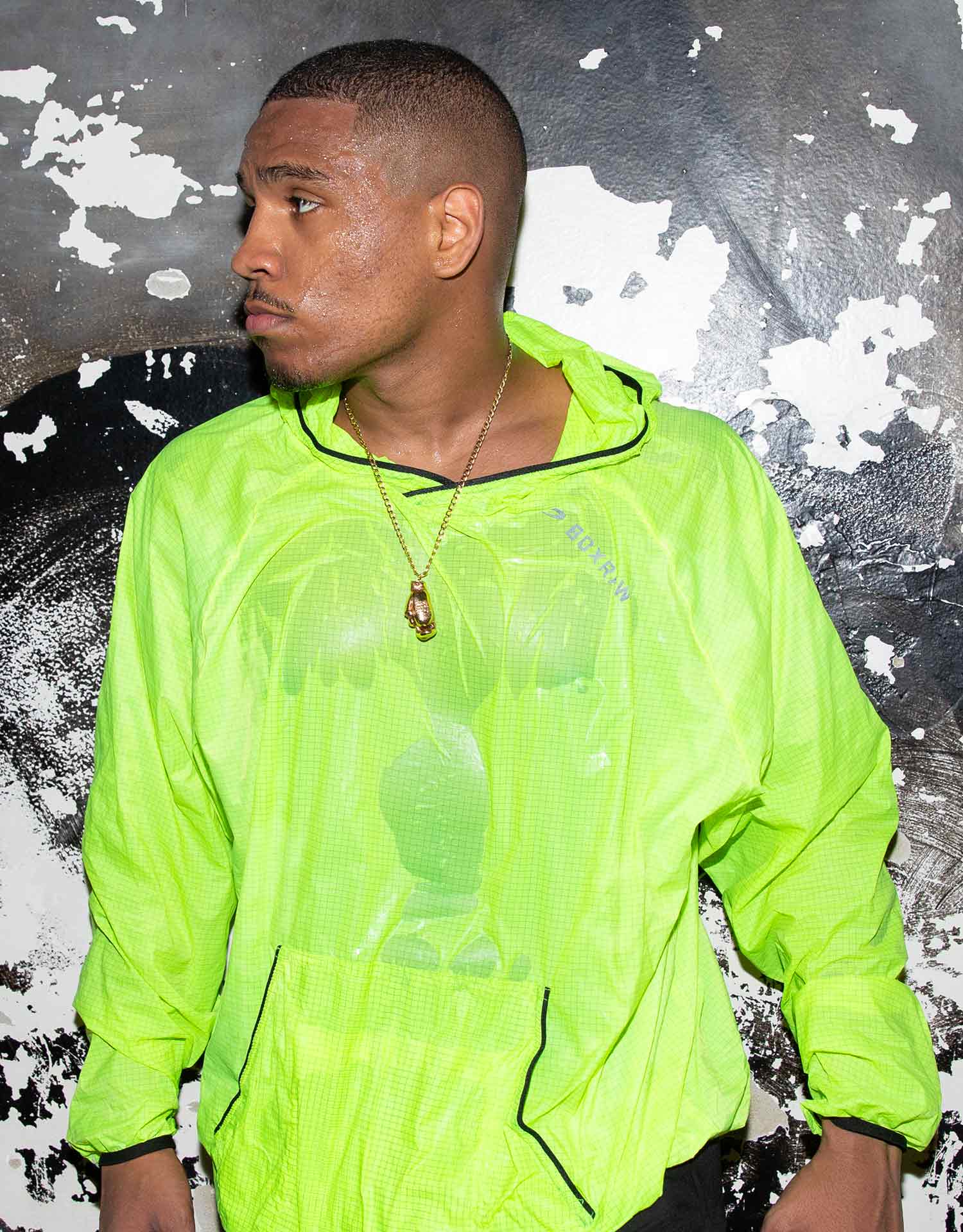 Genaro Oversized Windbreaker Hoodie - White | BOXRAW