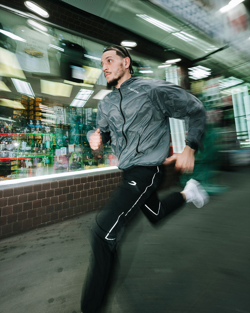 Genaro Zip Up Windbreaker - Charcoal