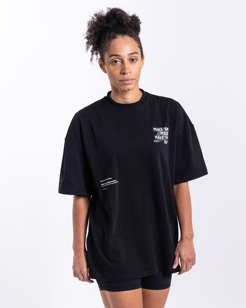 Make 'Em Miss Oversized T-Shirt - Black