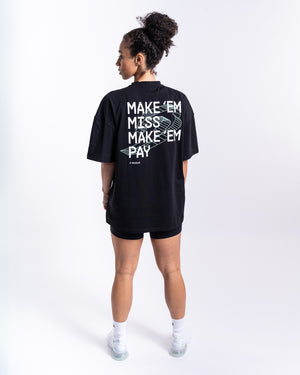 Make 'Em Miss Oversized T-Shirt - Black