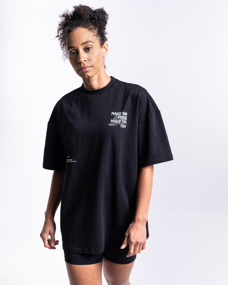 Make 'Em Miss Oversized T-Shirt - Black