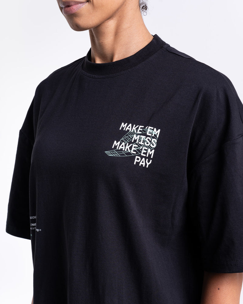 Make 'Em Miss Oversized T-Shirt - Black