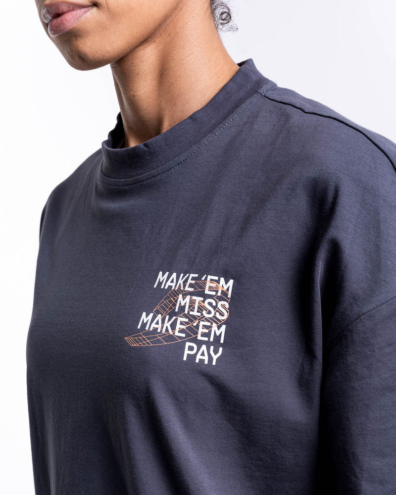 Make 'Em Miss Oversized T-Shirt - Charcoal