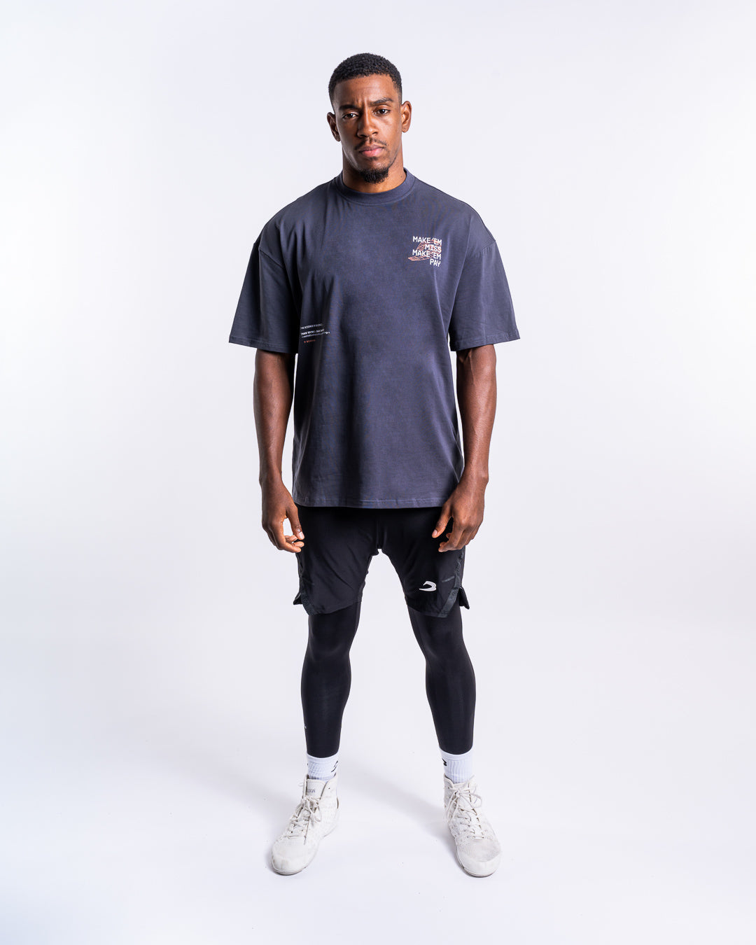Make 'Em Miss Oversized T-Shirt - Charcoal | BOXRAW