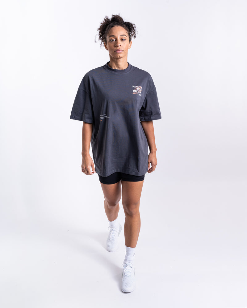 Make 'Em Miss Oversized T-Shirt - Charcoal