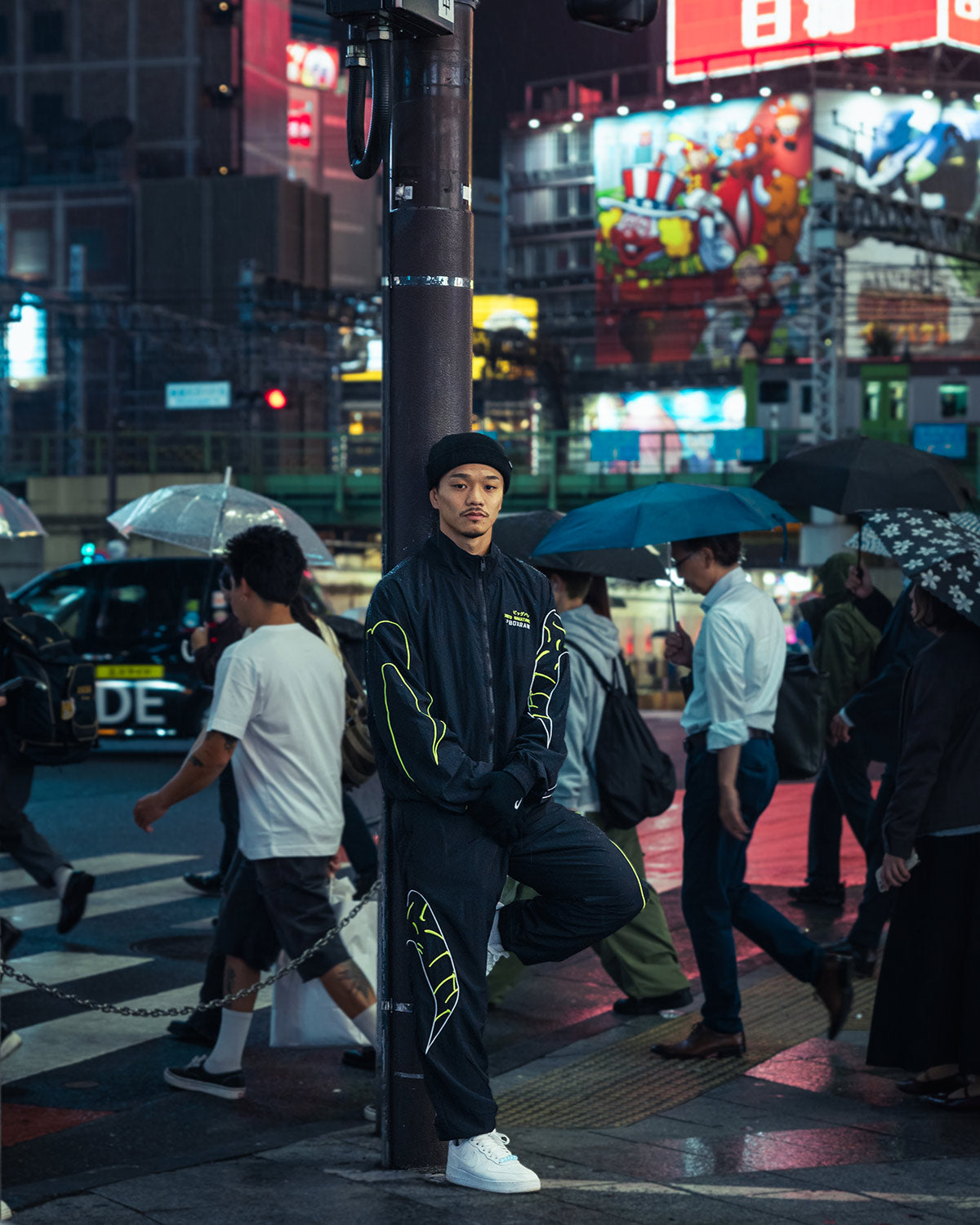 Nakatani x BOXRAW Track Bottoms - Black/Yellow