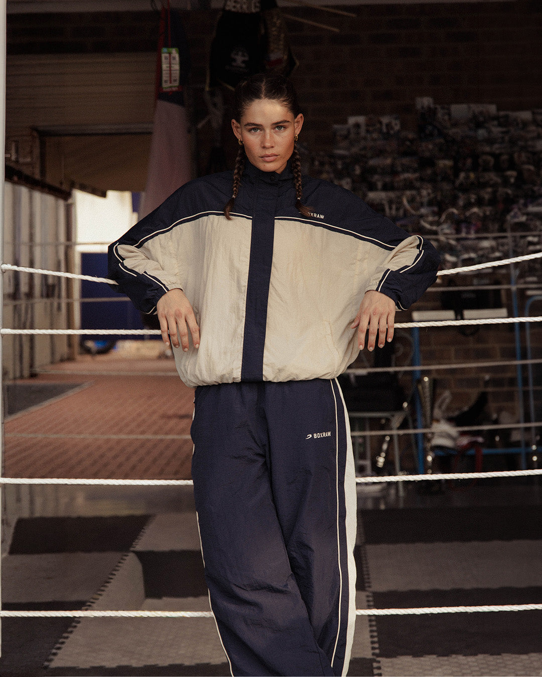 Nell Track Jacket - Navy/Cream