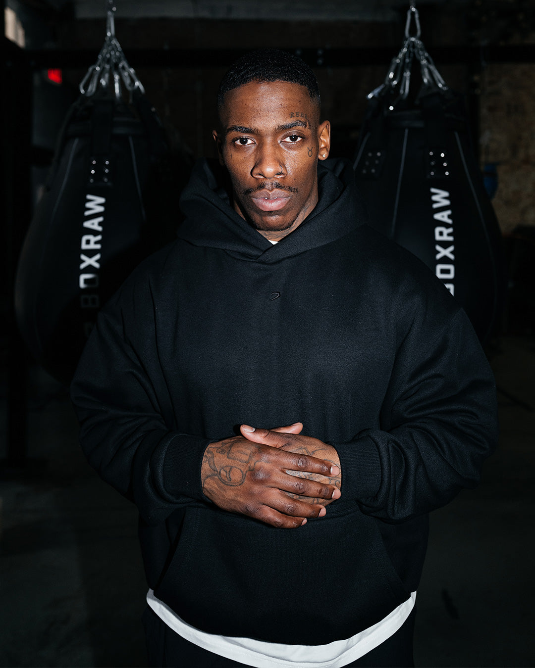 Strike Oversized Hoodie - Black | BOXRAW