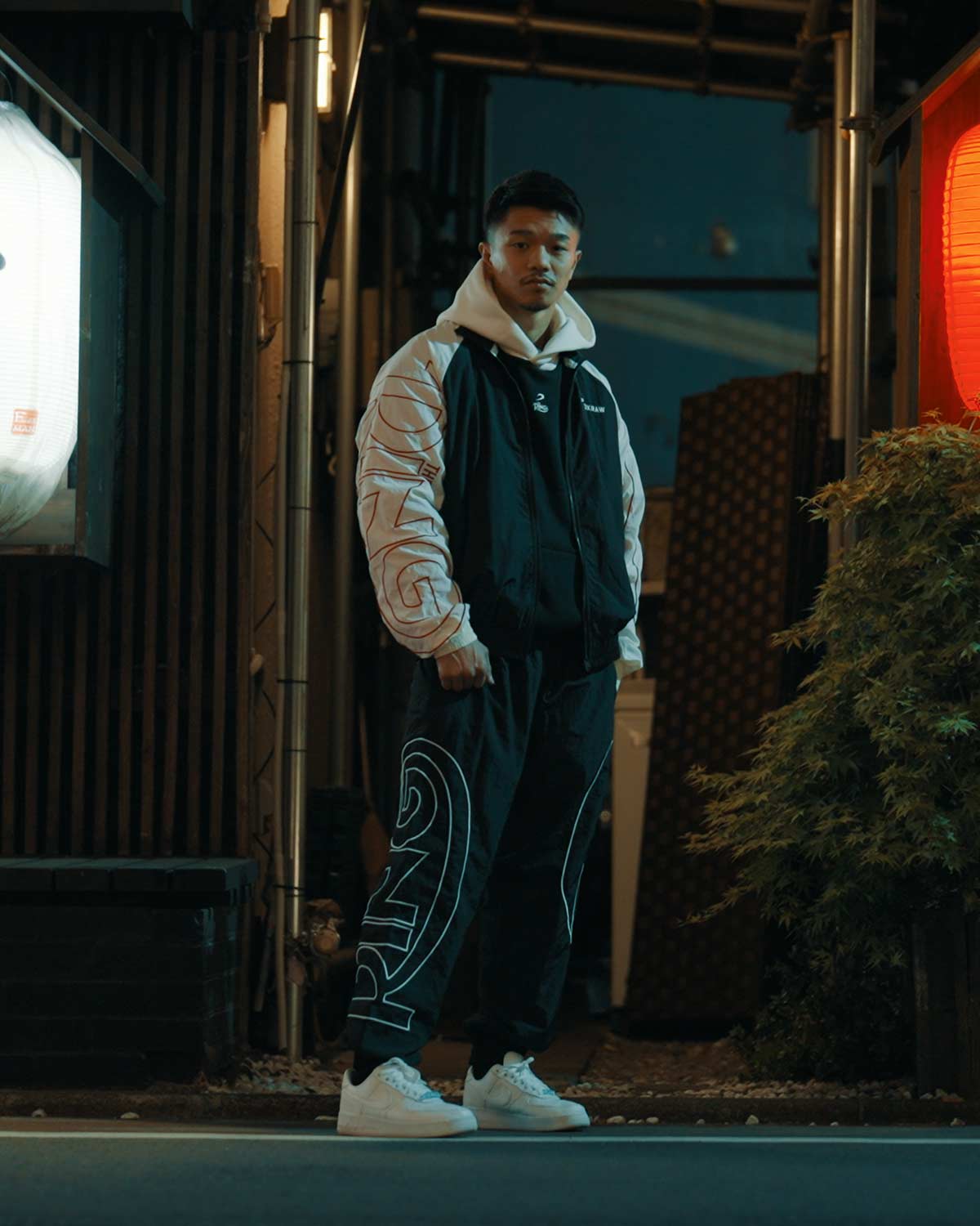 Ring x BOXRAW Track Jacket - Black/Beige