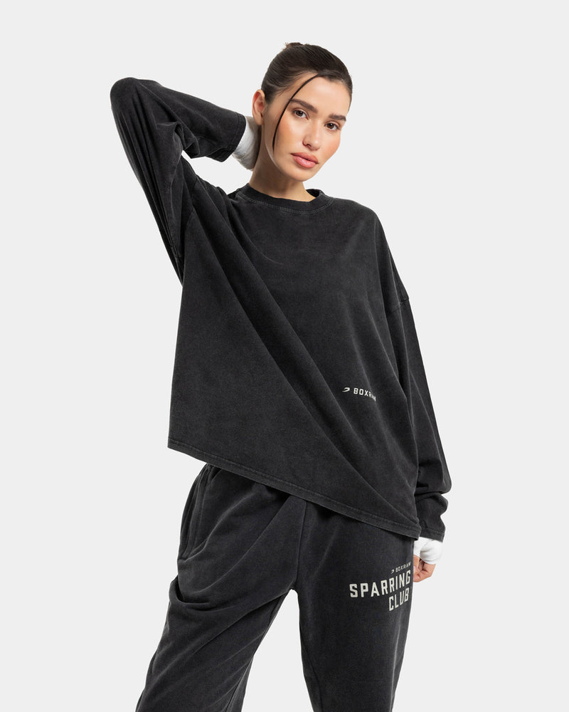 Sparring Club Long Sleeve T-Shirt - Washed Black
