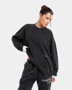Sparring Club Long Sleeve T-Shirt - Washed Black