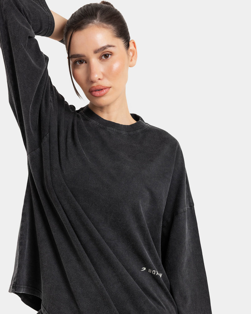 Sparring Club Long Sleeve T-Shirt - Washed Black