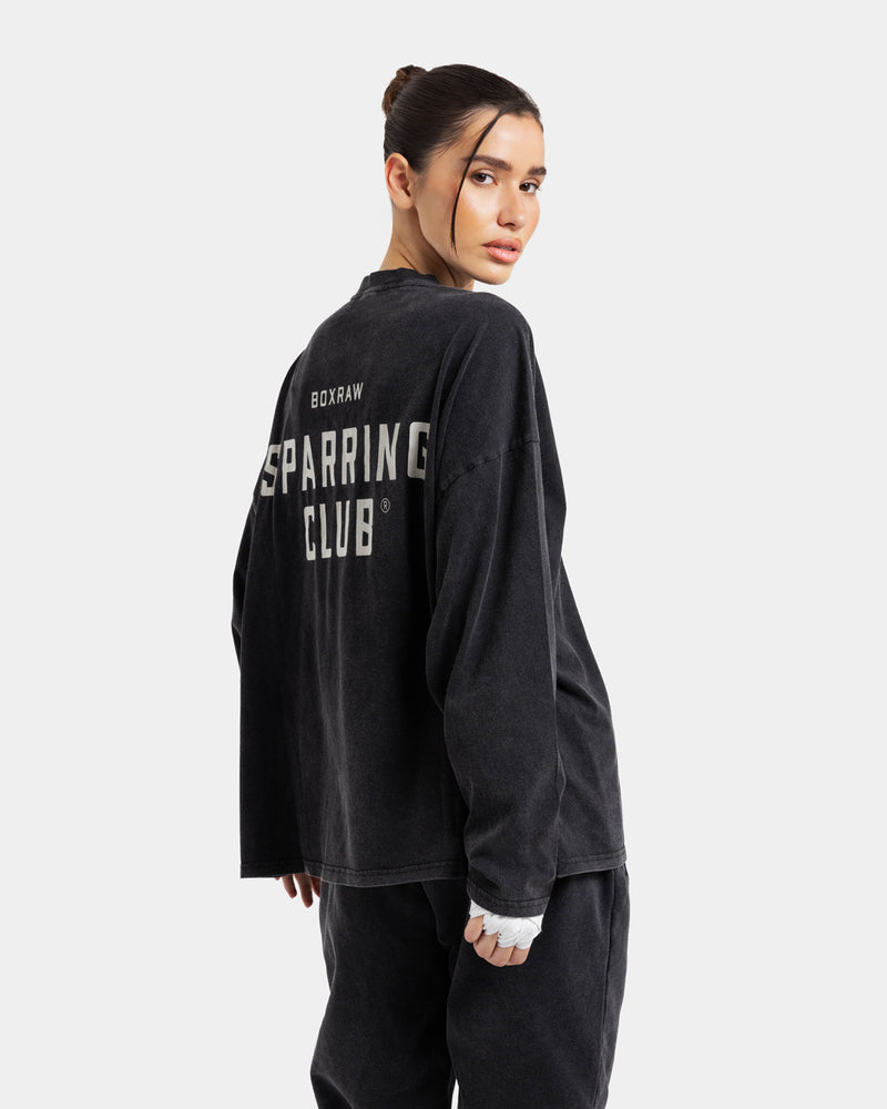 Sparring Club Long Sleeve T-Shirt - Washed Black