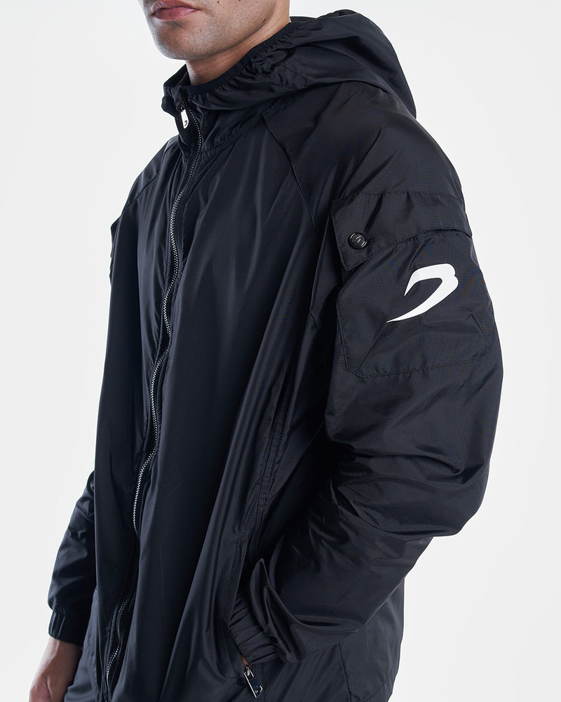 Dundee Windbreaker Jacket - Black - BOXRAW