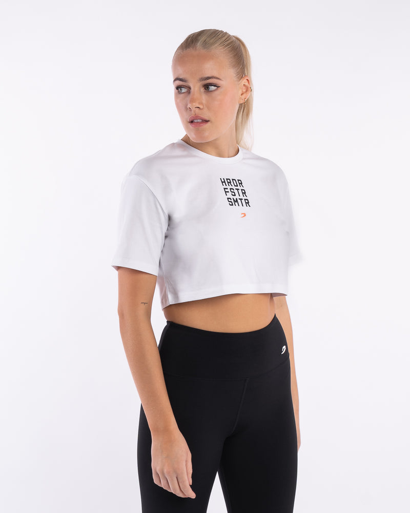 HRDR FSTR SMTR Crop T-Shirt - White