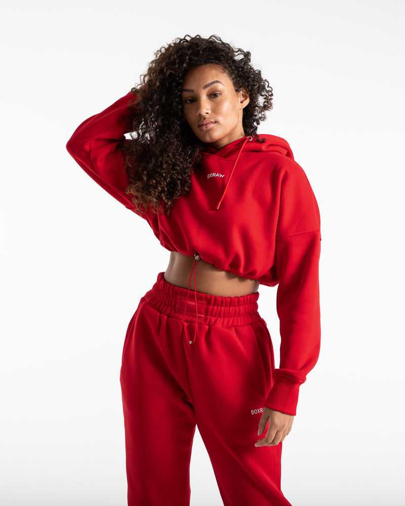 Johnson Cropped Hoodie - Red