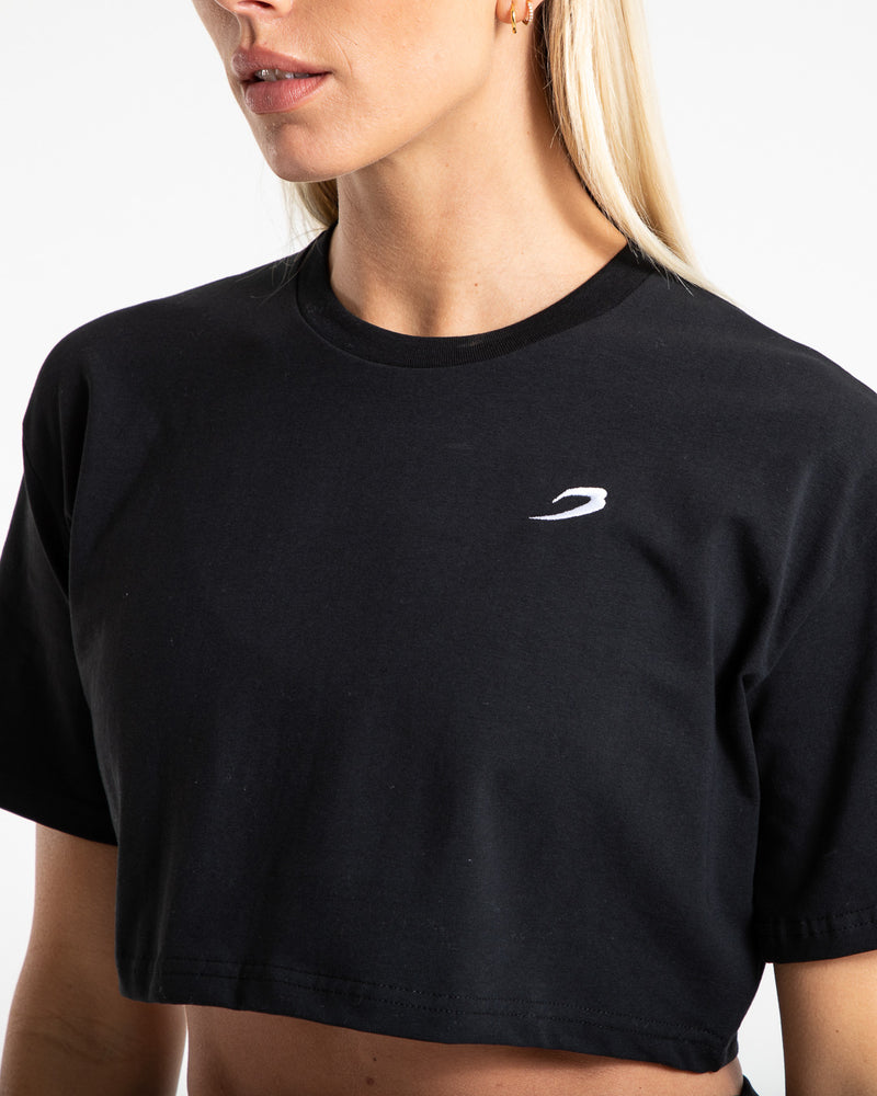 Cropped Strike T-Shirt - Black