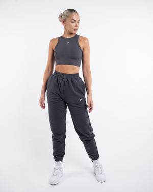 Essentials Racer Crop Top - Charcoal