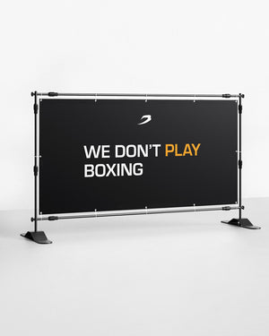 We Don't Play Boxing Banner Black BOXRAW